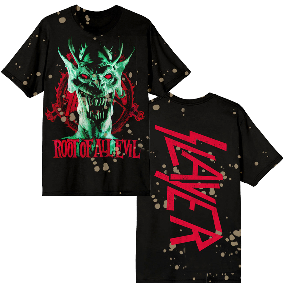 Root Of All Evil Splatter Tee – Slayer Store
