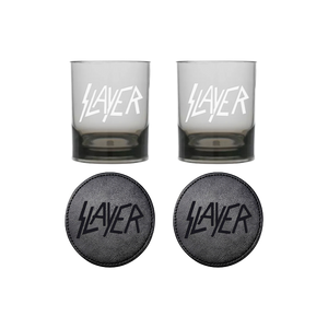 Premium Slayer Whiskey Glasses & Coaster Set