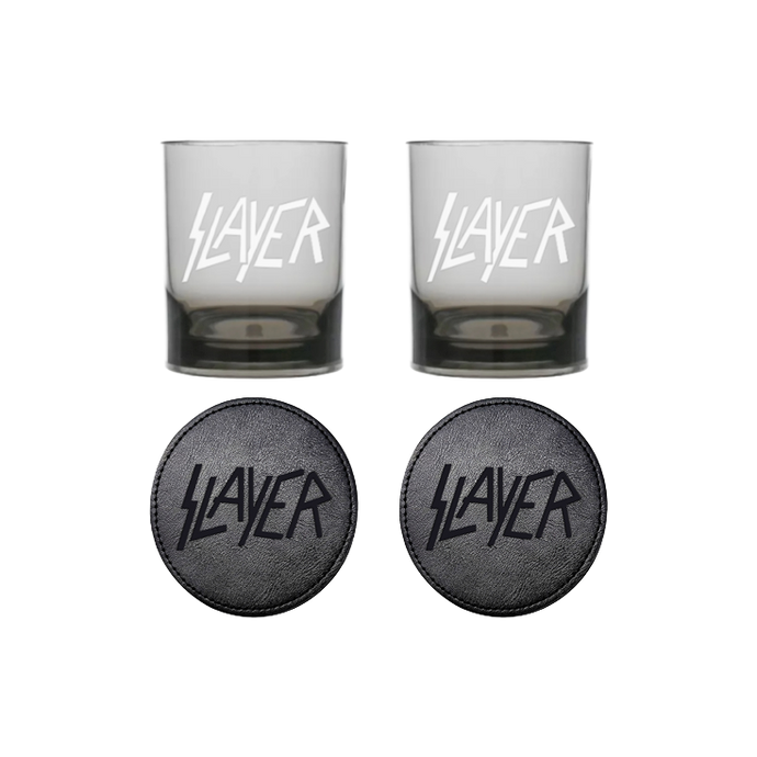 Premium Slayer Whiskey Glasses & Coaster Set