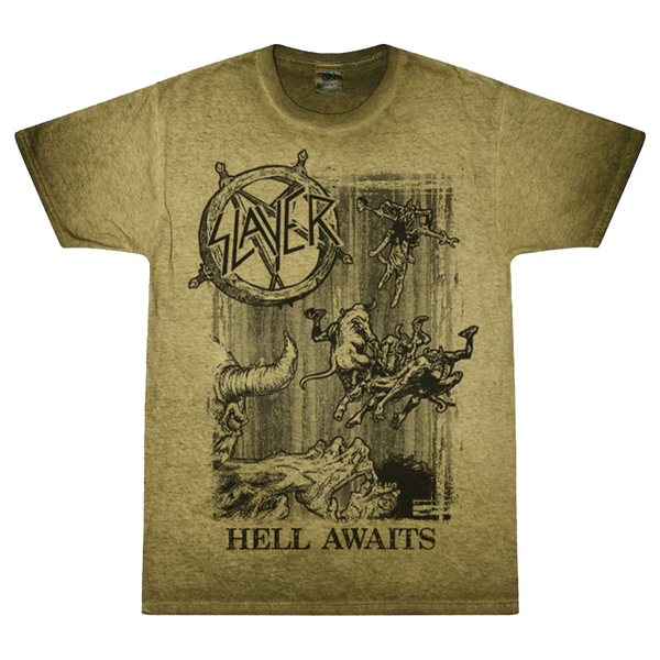 Monochrome Hell Awaits Oil Wash T-Shirt – Slayer Store